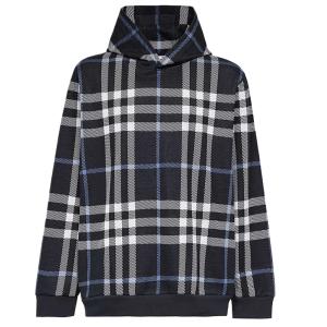 Checked cotton jacquard hoodie