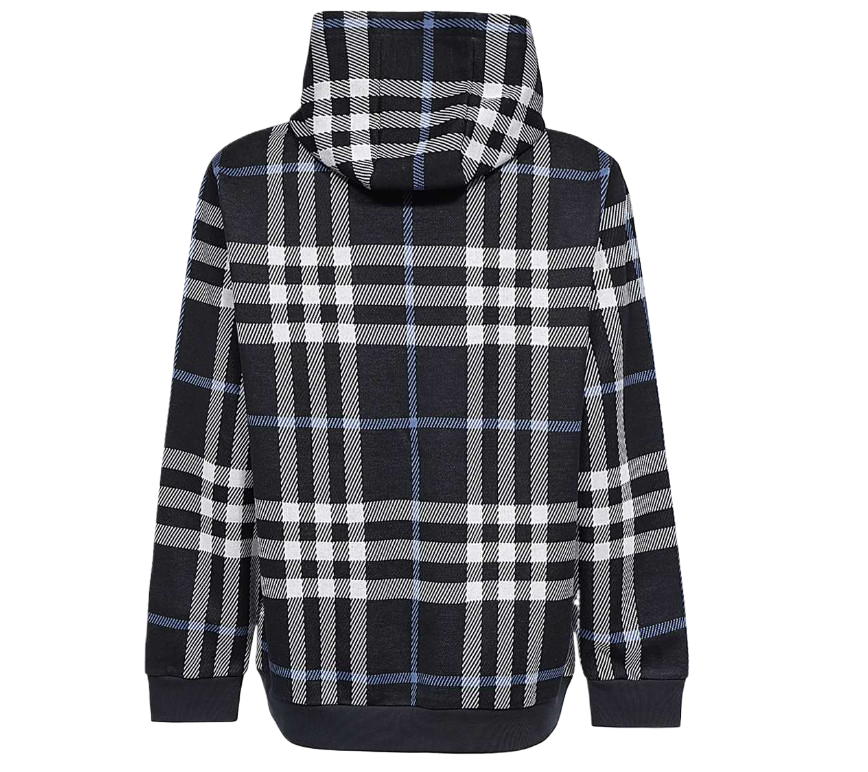 Checked cotton jacquard hoodie