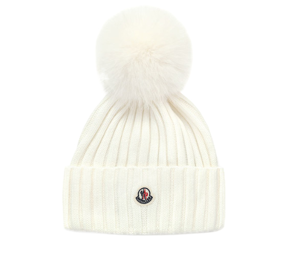 White Logo Wool Beanie