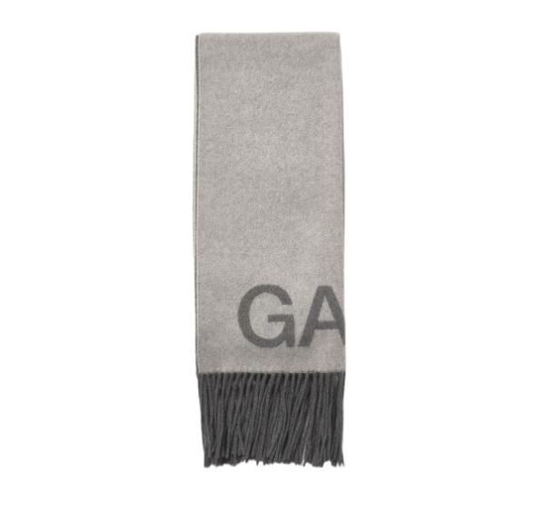 Common logo fringe wool muffler - Gray