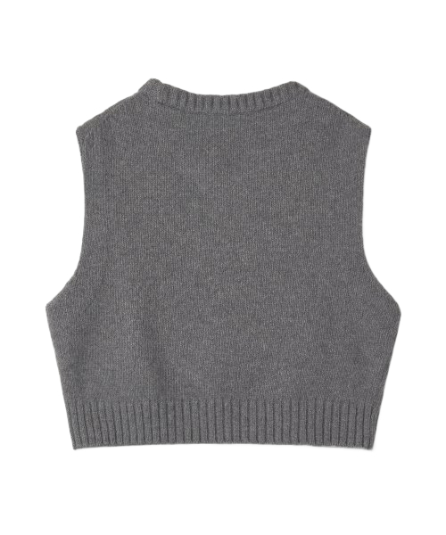 Women's butterfly logo cropped knit vest - Gray