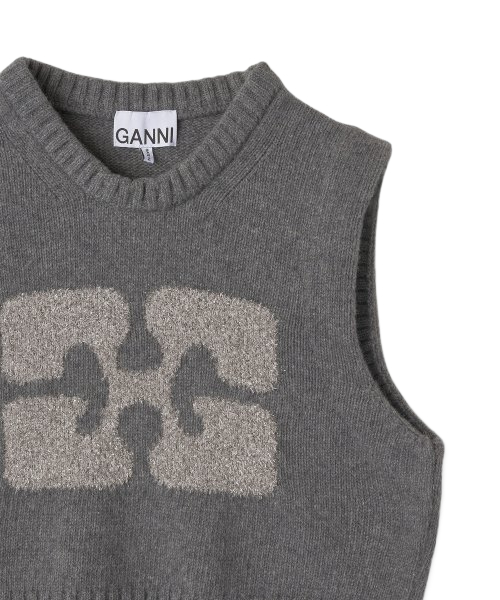 Women's butterfly logo cropped knit vest - Gray