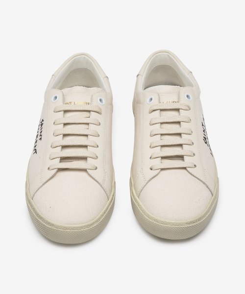 COURT CLASSIC SL/06 EMBROIDERED SNEAKERS IN CANVAS AND LEATHER