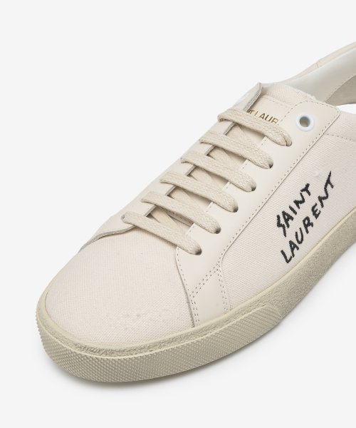 COURT CLASSIC SL/06 EMBROIDERED SNEAKERS IN CANVAS AND LEATHER