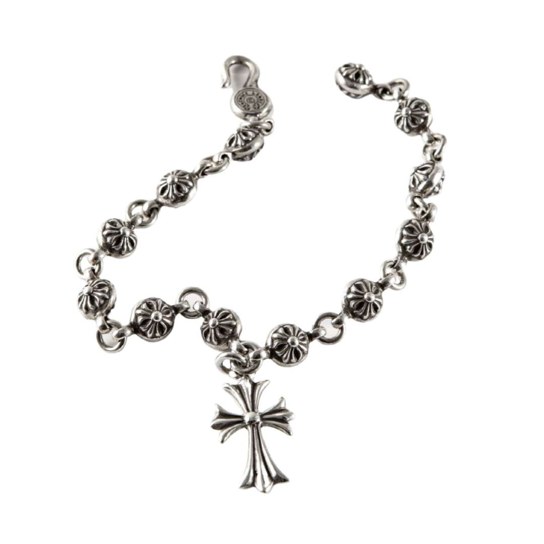 CH Cross Ball + Tiny Cross Charm Bracelet