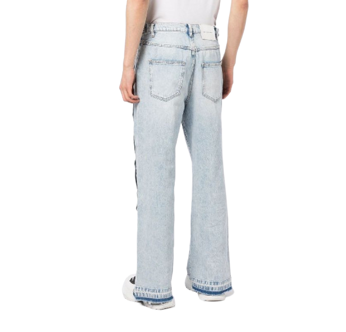 Button slit denim pants