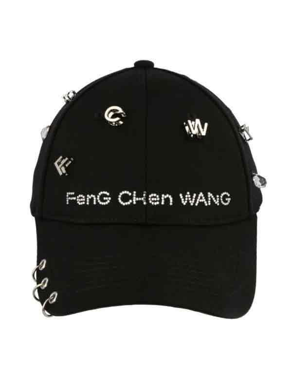 Logo chain detail baseball cap