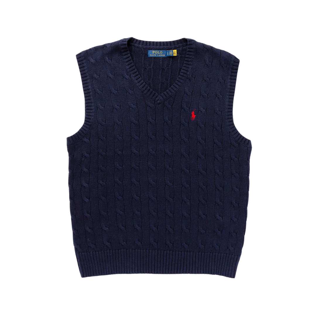 Pony-motif cable-knit Vest