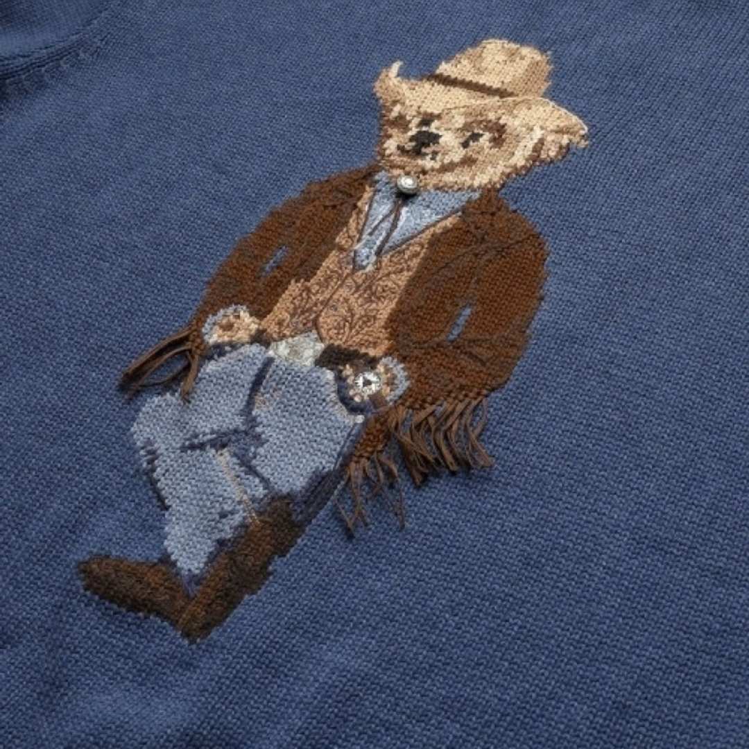 Polo Ralph Lauren Cowboy Bear Crew Knit Rustic Navy Heather 