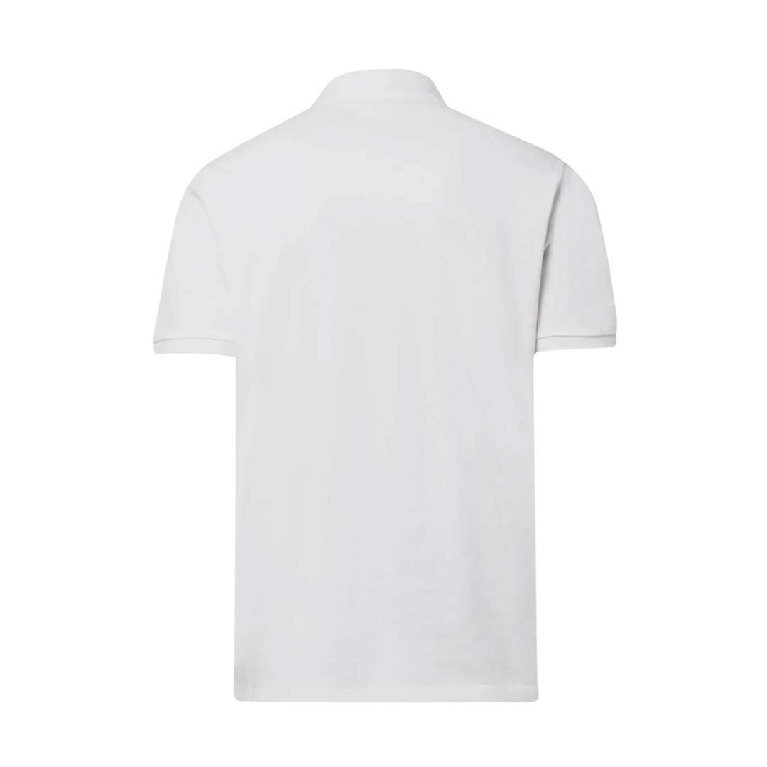 Leather logo polo shirt