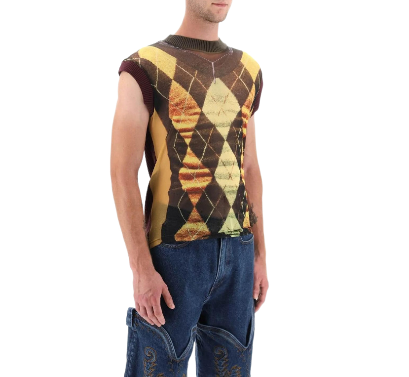 Jean Paul Gaultier argyle knit vest