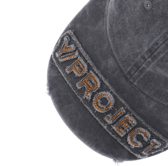 Logo embroidered distressed ball cap