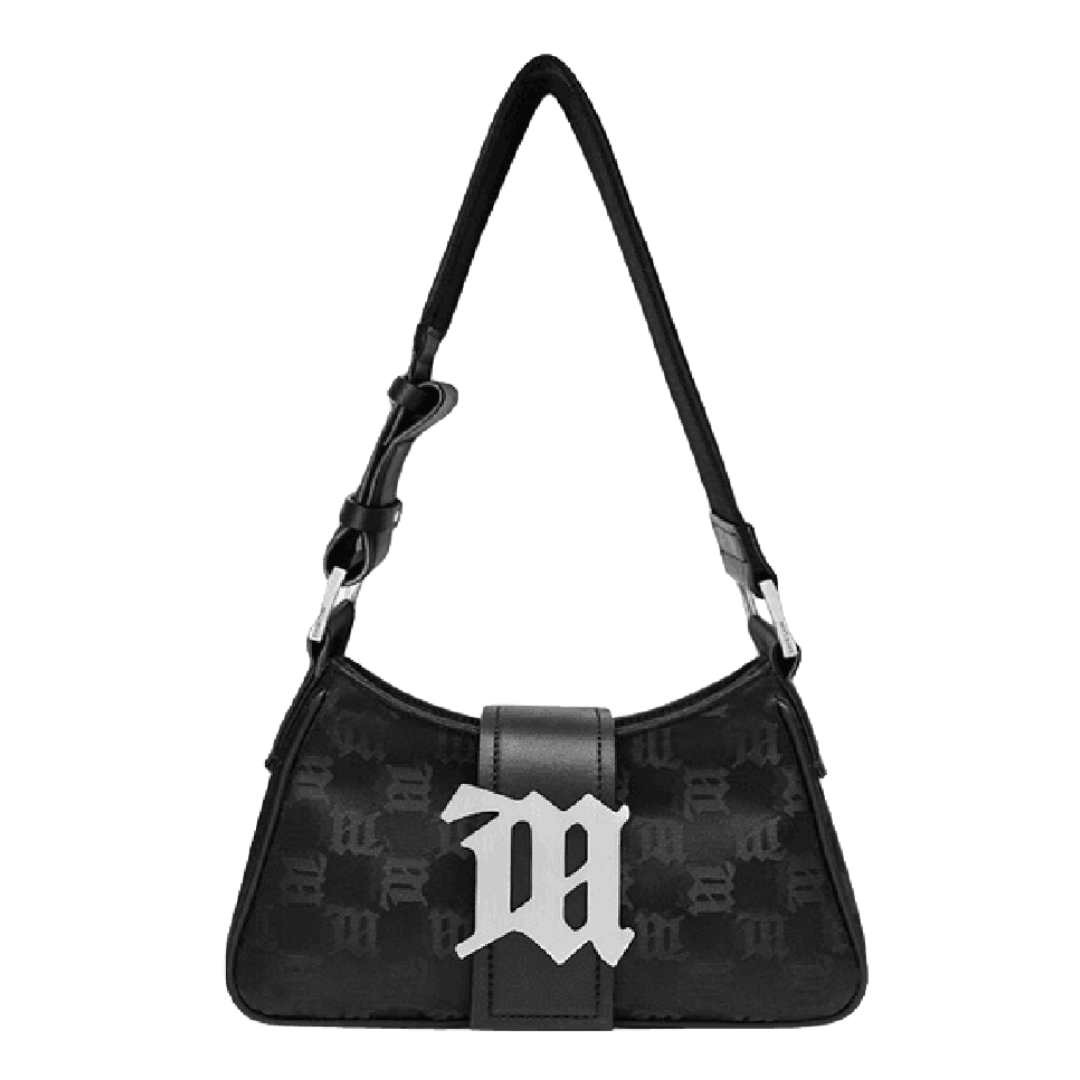 Nylon Monogram Shoulder Bag Small Black