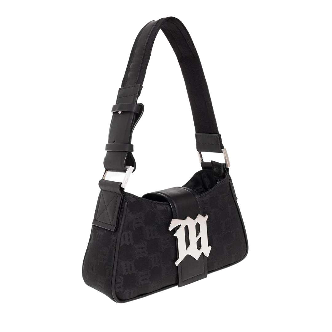 Nylon Monogram Shoulder Bag Small Black