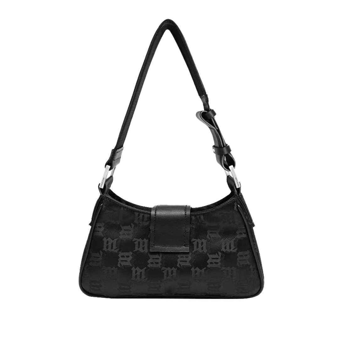 Nylon Monogram Shoulder Bag Small Black