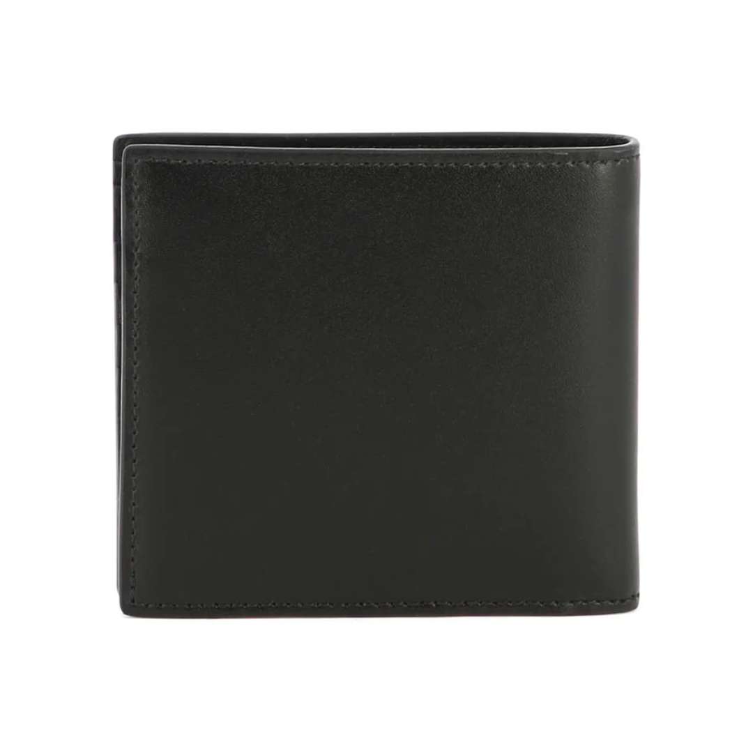 Graffiti Print Leather Wallet in Black