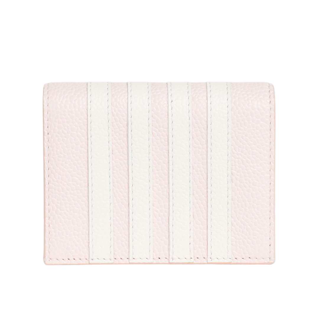 LIGHT PINK PEBBLE GRAIN LEATHER 4-BAR DOUBLE CARD HOLDER