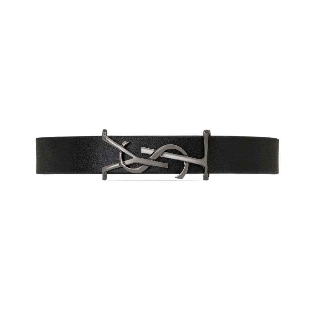 OPYUM BRACELET IN SMOOTH LEATHER AND METAL