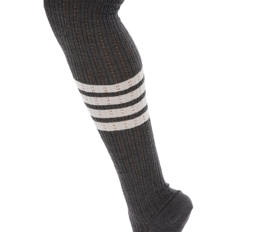 Diagonal bar wool blend tights