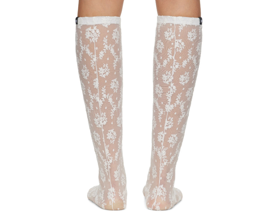 Jacquemus White Le Chouchou Les Bass Dentel Socks 100 White