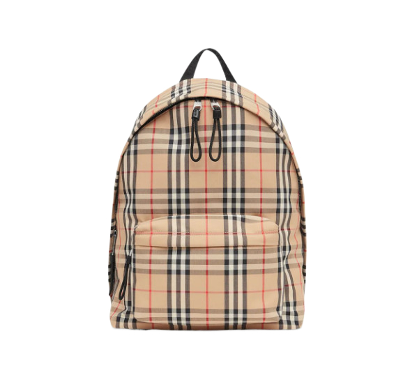 Vintage check nylon backpack