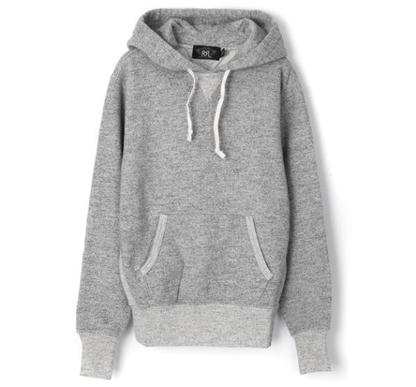 Double RL brushed hooded sweatshirt