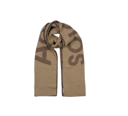 Jacquard Logo Two-tone Wool Muffler