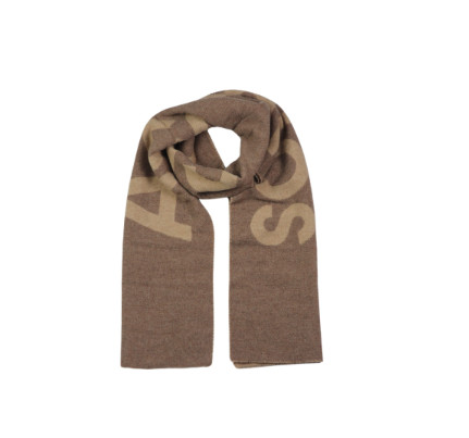 Jacquard Logo Two-tone Wool Muffler