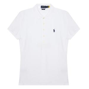 Pony logo embroidered stretch cotton short sleeve collar