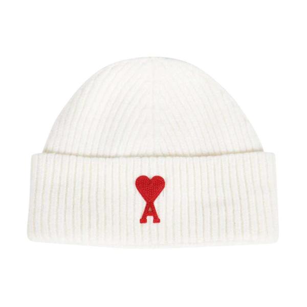  Chain stitch heart logo wool beanie