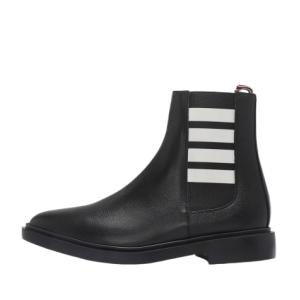 4-bar stripe pebbled grain lightweight Chelsea boots