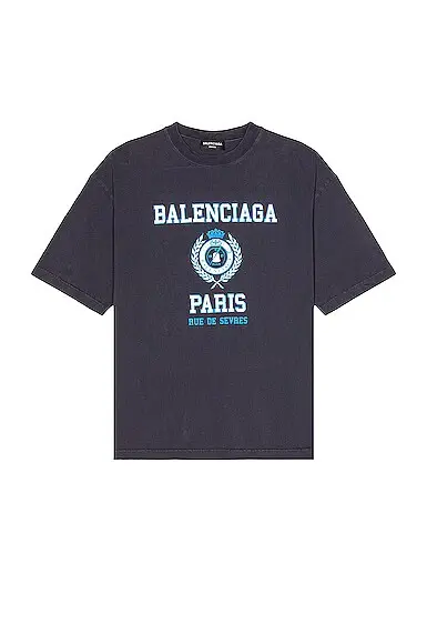 Balenciaga Medium Fit T Shirt In Blue