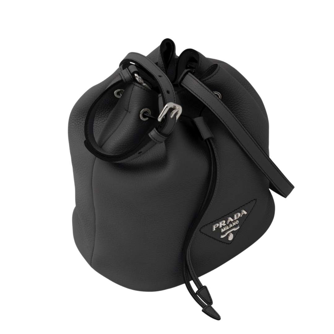 Leather bucket bag