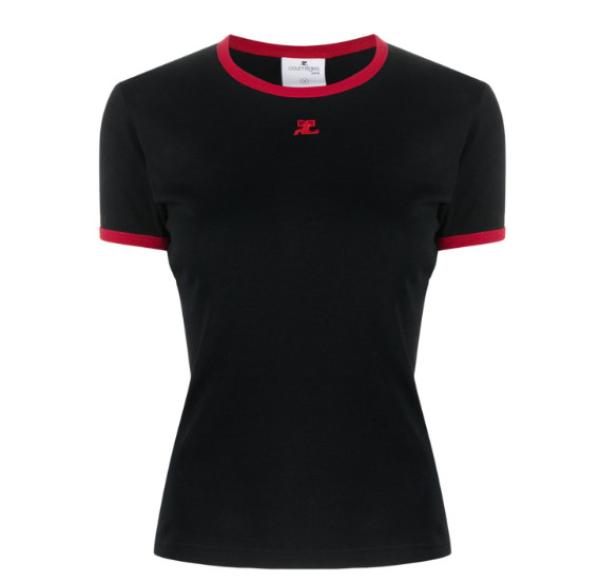 Women's Slim Redaction Logo Contrast Short Sleeve T-Shirt