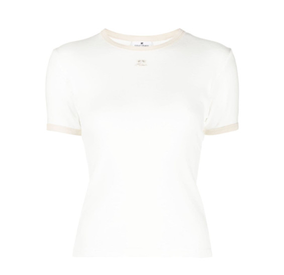 Women's Slim Redaction Logo Contrast Short Sleeve