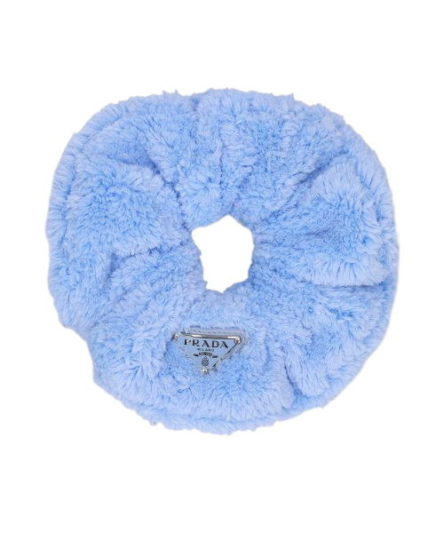 Women's Fake Shearling Triangle Logo Scrunch - Blue