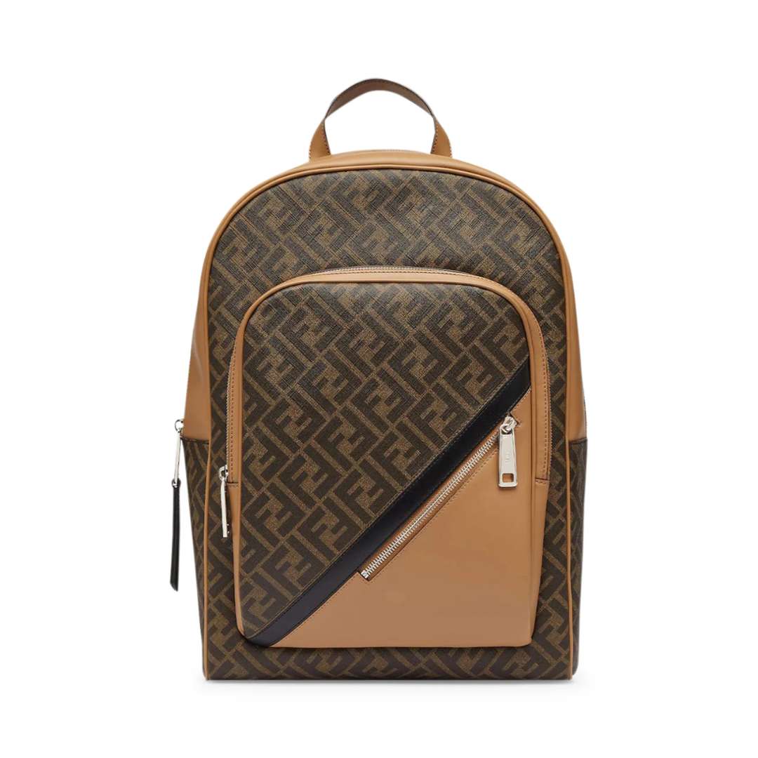 FF coated canvas and smooth leather backpack