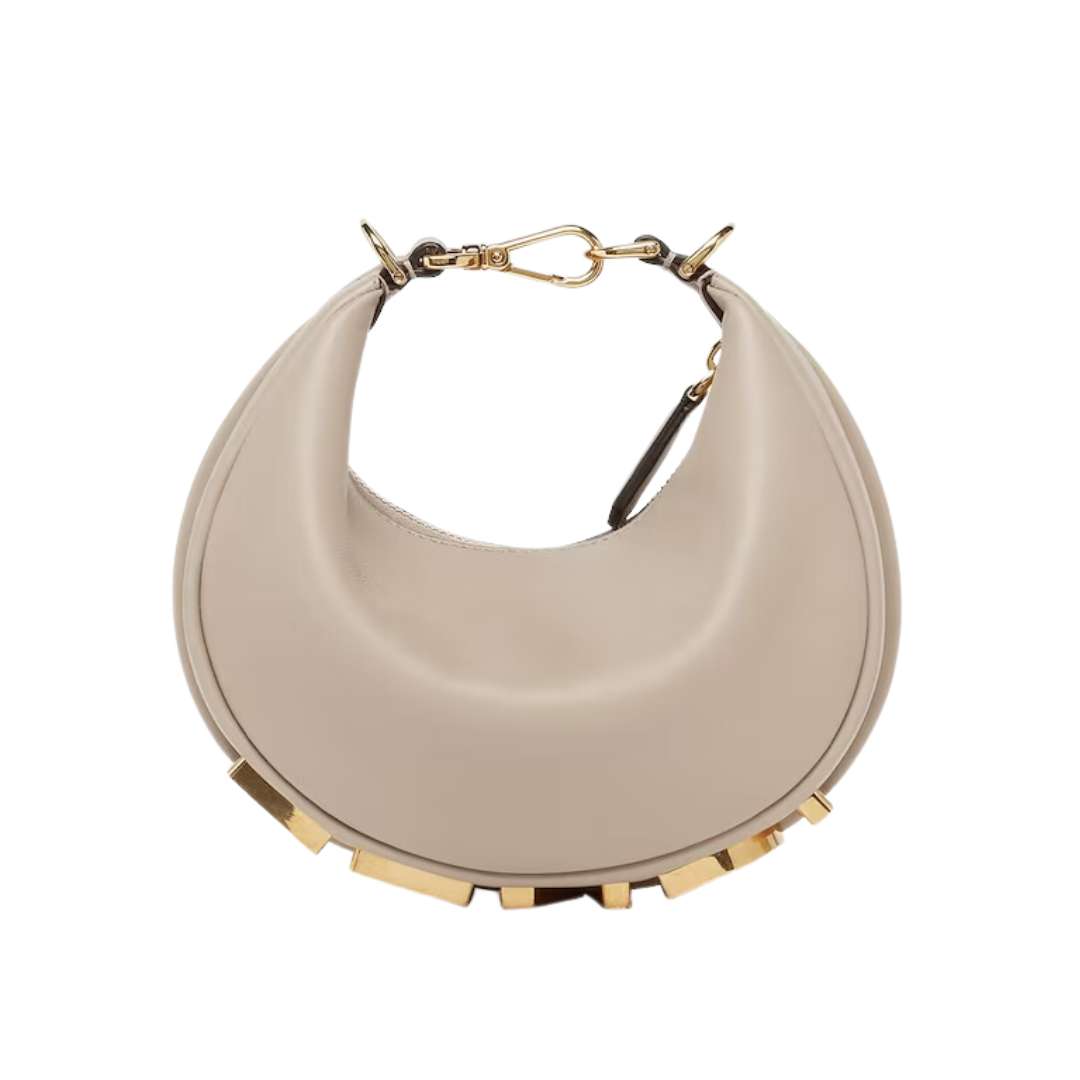 Sac Fendigraphy mini Cuir Gris