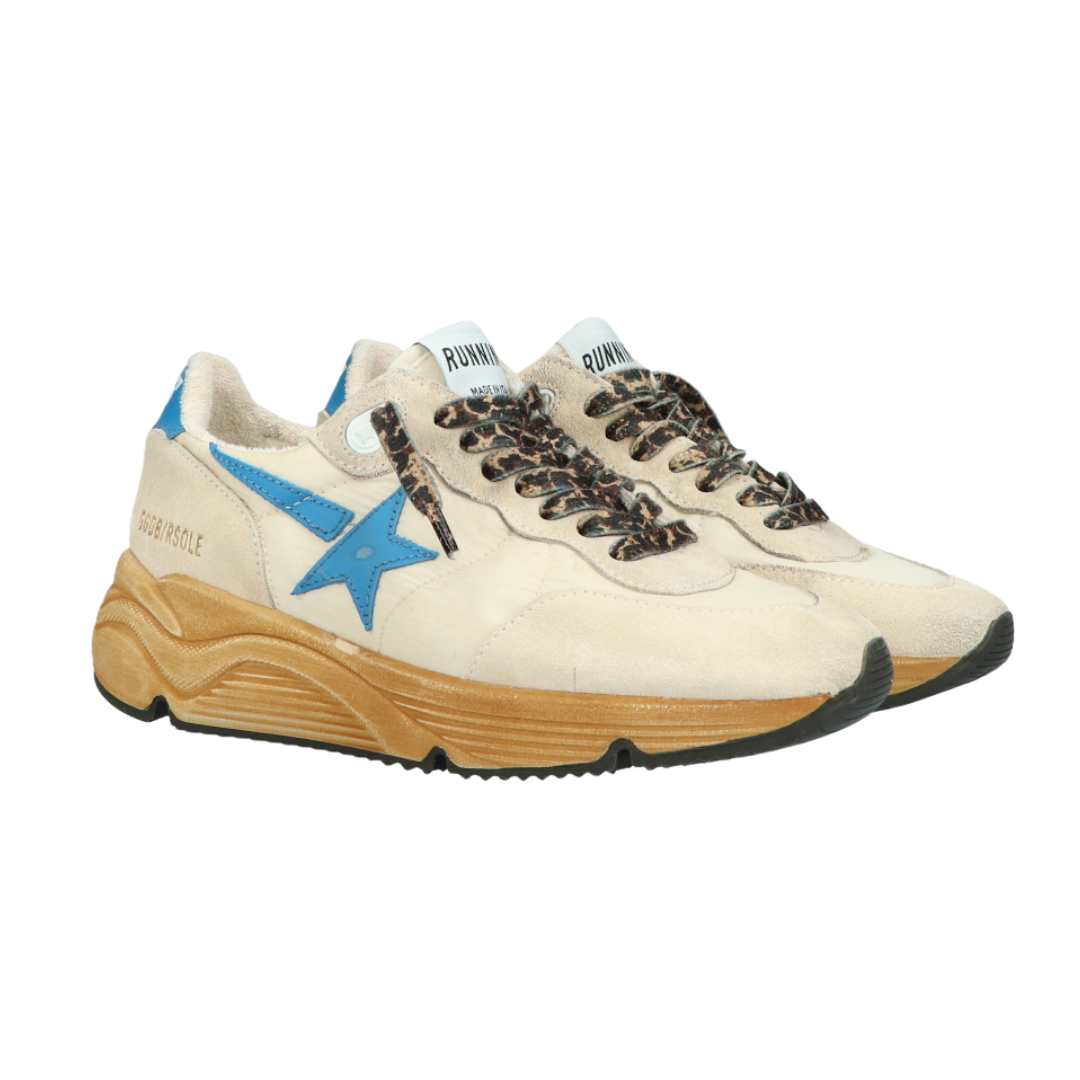 Running sole leather star sneakers