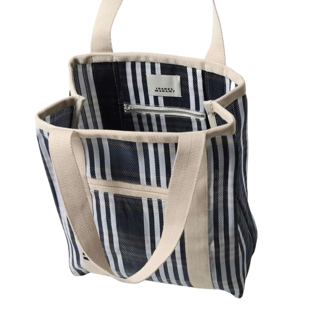 Striped canvas tote bag
