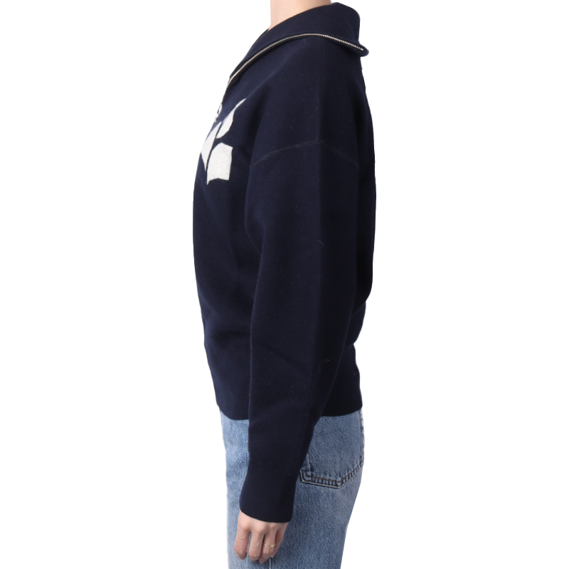 Azra logo half zip-up knit