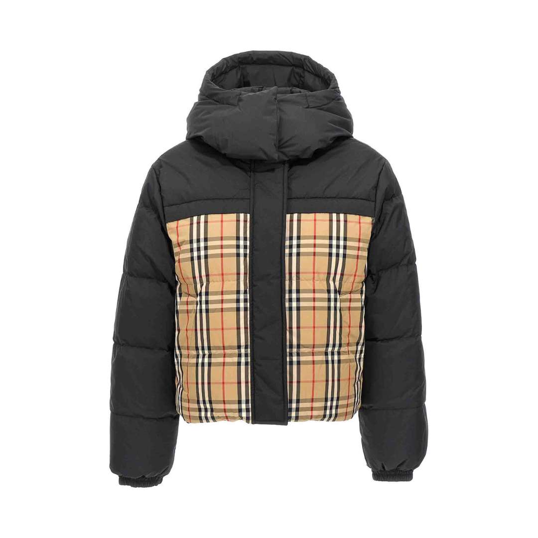 Reversible Haymarket Check Puffer Jacket