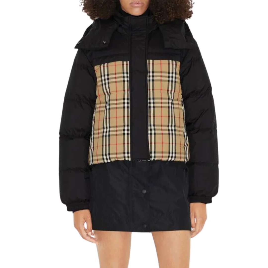 Reversible Haymarket Check Puffer Jacket