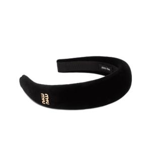 Metal logo velvet hairband