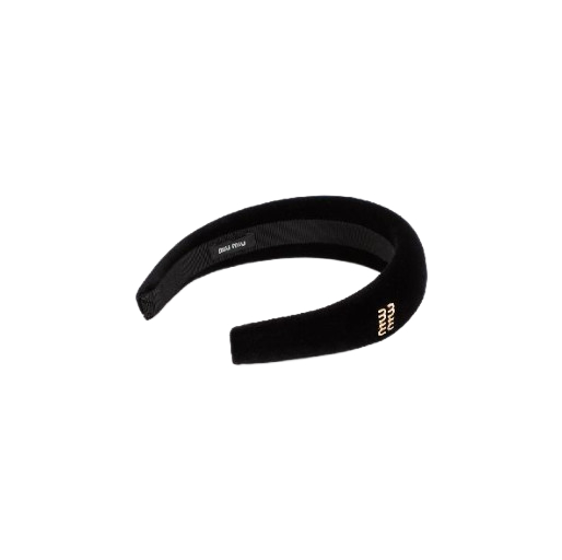 Metal logo velvet hairband