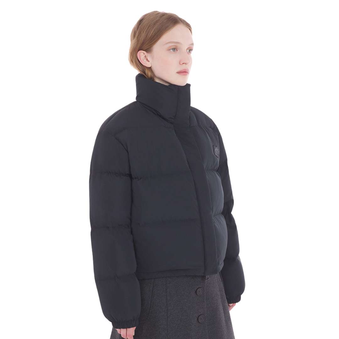 Cropped puffer in nylon with bold fox head patch