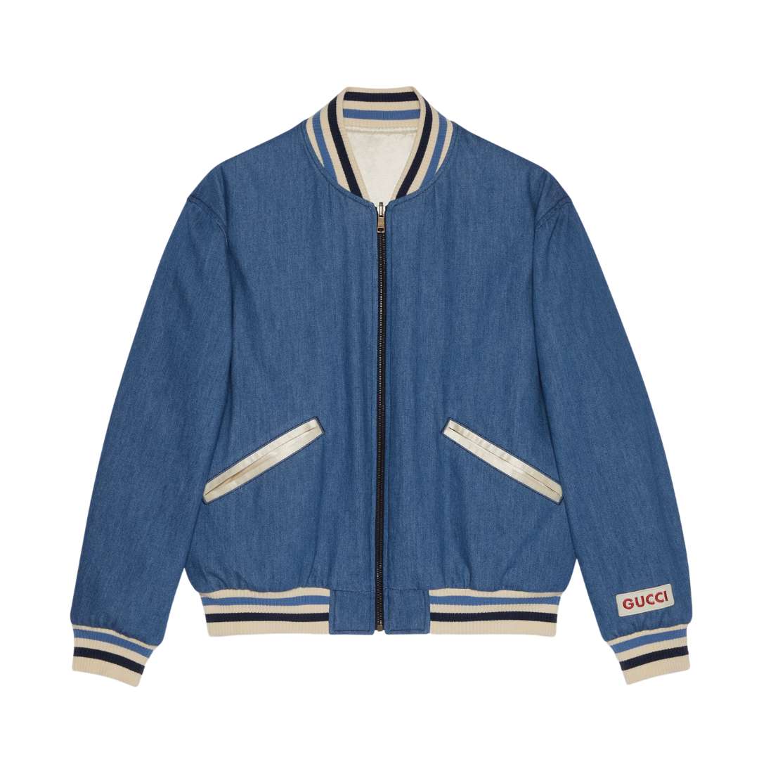 Reversible cotton bomber jacket