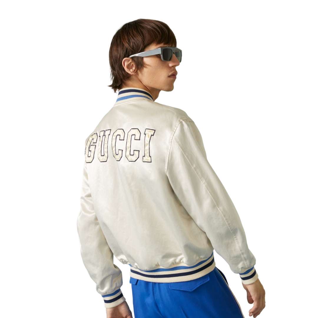 Reversible cotton bomber jacket