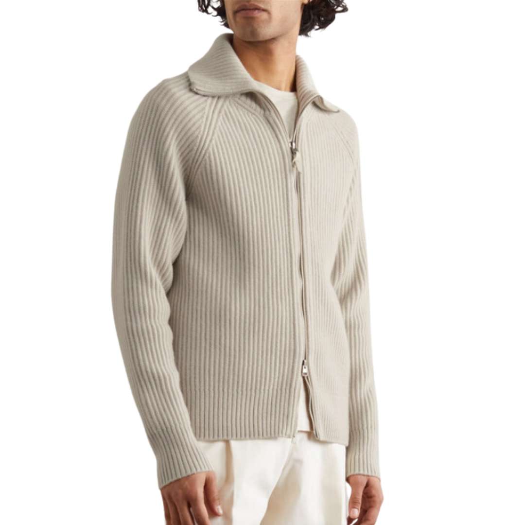 Wool cashmere full zip