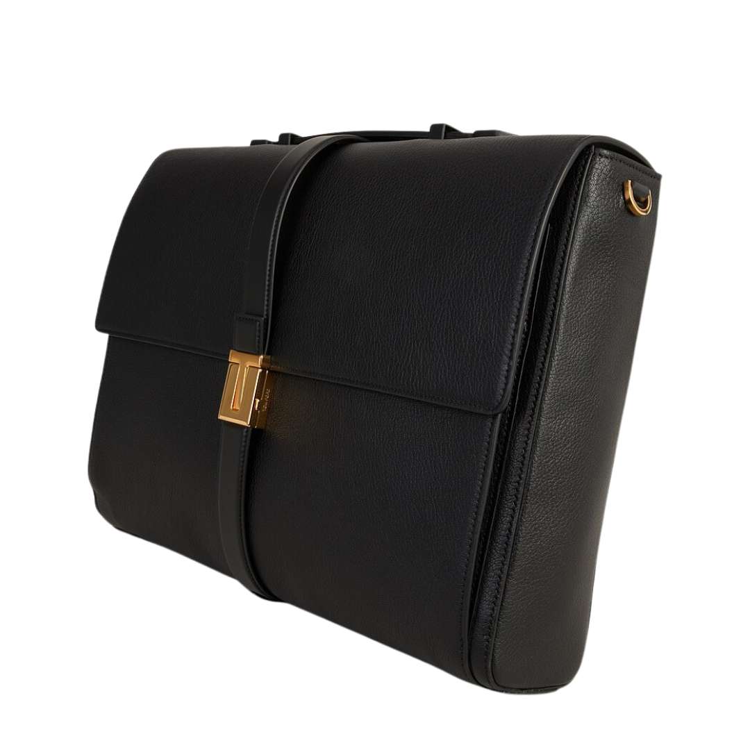 Black T clasp Briefcase